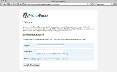 Install WordPress